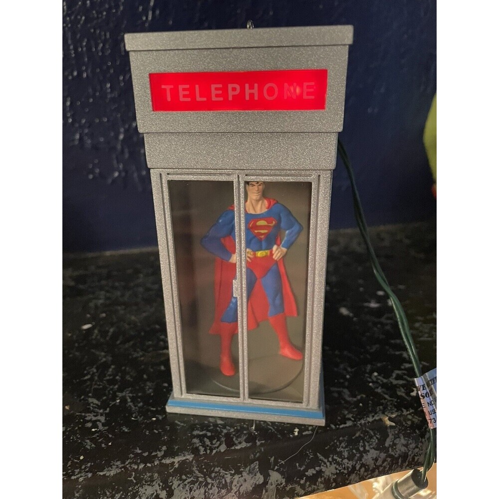Hallmark 1995 Superman in Telephone Booth Magic Light Motion Ornament MIB 66